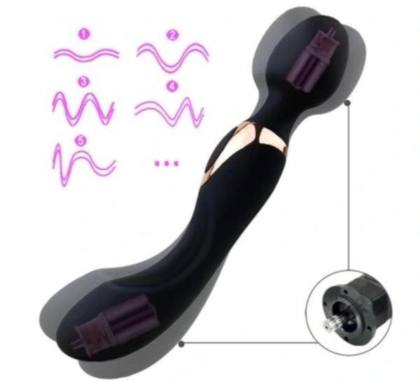DOUBLE BLACK 2 - Clit&Penis Massager USB 8